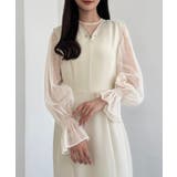 CENEA チュールシアーブラウス＋VネックマーメイドワンピースSET | JUNOAH | 詳細画像11 