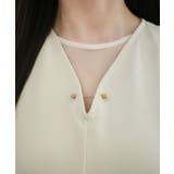 CENEA チュールシアーブラウス＋VネックマーメイドワンピースSET | JUNOAH | 詳細画像12 