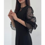 CENEA チュールシアーブラウス＋VネックマーメイドワンピースSET | JUNOAH | 詳細画像5 