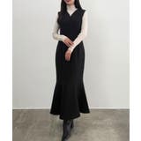 CENEA チュールシアーブラウス＋VネックマーメイドワンピースSET | JUNOAH | 詳細画像6 