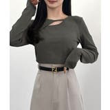 CENEA 薄手カットアウトデザインカットソー | JUNOAH | 詳細画像9 