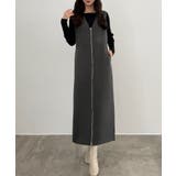 CENEA 裏起毛フロントファスナージャンパースカート | JUNOAH | 詳細画像11 