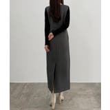 CENEA 裏起毛フロントファスナージャンパースカート | JUNOAH | 詳細画像14 