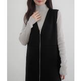 CENEA 裏起毛フロントファスナージャンパースカート | JUNOAH | 詳細画像4 