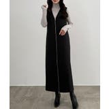 CENEA 裏起毛フロントファスナージャンパースカート | JUNOAH | 詳細画像5 