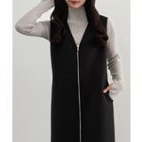 CENEA 裏起毛フロントファスナージャンパースカート | JUNOAH | 詳細画像9 