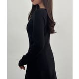 CENEA アシンメトリーネックニットワンピース | JUNOAH | 詳細画像4 