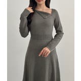 CENEA アシンメトリーネックニットワンピース | JUNOAH | 詳細画像7 