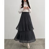 CENEA ラメチュールプリーツティアードスカート | JUNOAH | 詳細画像4 