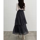 CENEA ラメチュールプリーツティアードスカート | JUNOAH | 詳細画像6 