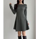 CENEA オフショル風スクエアネックミニニットワンピ | JUNOAH | 詳細画像10 