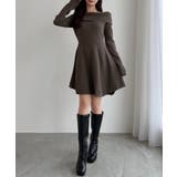 CENEA オフショル風スクエアネックミニニットワンピ | JUNOAH | 詳細画像14 