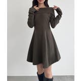 CENEA オフショル風スクエアネックミニニットワンピ | JUNOAH | 詳細画像17 