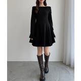 CENEA オフショル風スクエアネックミニニットワンピ | JUNOAH | 詳細画像2 