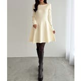 CENEA オフショル風スクエアネックミニニットワンピ | JUNOAH | 詳細画像19 