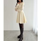 CENEA オフショル風スクエアネックミニニットワンピ | JUNOAH | 詳細画像21 