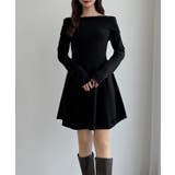 CENEA オフショル風スクエアネックミニニットワンピ | JUNOAH | 詳細画像4 