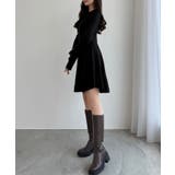 CENEA オフショル風スクエアネックミニニットワンピ | JUNOAH | 詳細画像5 