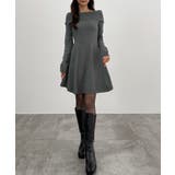 CENEA オフショル風スクエアネックミニニットワンピ | JUNOAH | 詳細画像7 