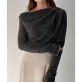 チャコール | CENEA ドレープシャギーニットトップス | JUNOAH