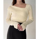 CENEA アシンメトリーロールカラーニットトップス | JUNOAH | 詳細画像11 