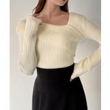 CENEA アシンメトリーロールカラーニットトップス | JUNOAH | 詳細画像14 