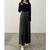 CENEA アシンメトリーロールカラーニットトップス | JUNOAH | 詳細画像17 