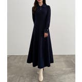 CENEA シャギーカラーフレアニットワンピース | JUNOAH | 詳細画像12 