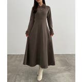 モカ | CENEA シャギーカラーフレアニットワンピース | JUNOAH