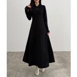 CENEA シャギーカラーフレアニットワンピース | JUNOAH | 詳細画像2 