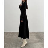 CENEA シャギーカラーフレアニットワンピース | JUNOAH | 詳細画像3 