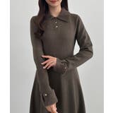 CENEA シャギーカラーフレアニットワンピース | JUNOAH | 詳細画像5 