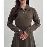 CENEA シャギーカラーフレアニットワンピース | JUNOAH | 詳細画像6 