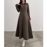 CENEA シャギーカラーフレアニットワンピース | JUNOAH | 詳細画像7 