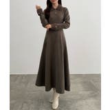 CENEA シャギーカラーフレアニットワンピース | JUNOAH | 詳細画像9 