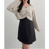 CENEA フロントギャザーシャギーニット＋ミニキャミワンピース | JUNOAH | 詳細画像9 