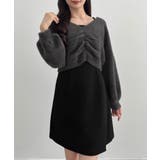 CENEA フロントギャザーシャギーニット＋ミニキャミワンピース | JUNOAH | 詳細画像13 