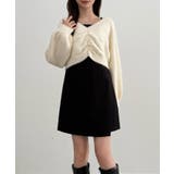 CENEA フロントギャザーシャギーニット＋ミニキャミワンピース | JUNOAH | 詳細画像5 