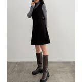 CENEA Vネックミニジャンパースカート | JUNOAH | 詳細画像1 