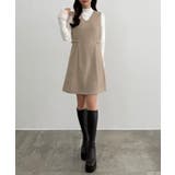CENEA Vネックミニジャンパースカート | JUNOAH | 詳細画像12 