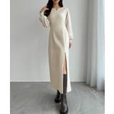 CENEA 裏起毛裾ファスナーIラインワンピース | JUNOAH | 詳細画像2 