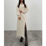 アイボリー | CENEA 裏起毛裾ファスナーIラインワンピース | JUNOAH