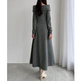 CENEA オフショル風スクエアネックロングニットワンピ | JUNOAH | 詳細画像10 