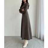 CENEA オフショル風スクエアネックロングニットワンピ | JUNOAH | 詳細画像13 