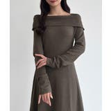 CENEA オフショル風スクエアネックロングニットワンピ | JUNOAH | 詳細画像14 