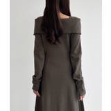 CENEA オフショル風スクエアネックロングニットワンピ | JUNOAH | 詳細画像15 