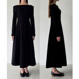 CENEA オフショル風スクエアネックロングニットワンピ | JUNOAH | 詳細画像16 