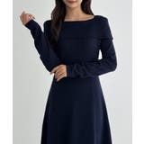 CENEA オフショル風スクエアネックロングニットワンピ | JUNOAH | 詳細画像22 