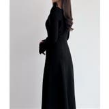 CENEA オフショル風スクエアネックロングニットワンピ | JUNOAH | 詳細画像3 