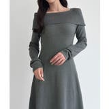 CENEA オフショル風スクエアネックロングニットワンピ | JUNOAH | 詳細画像7 